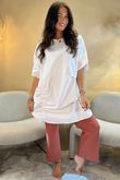 Made in Italy Cotton Nomi Ruched Tunic White